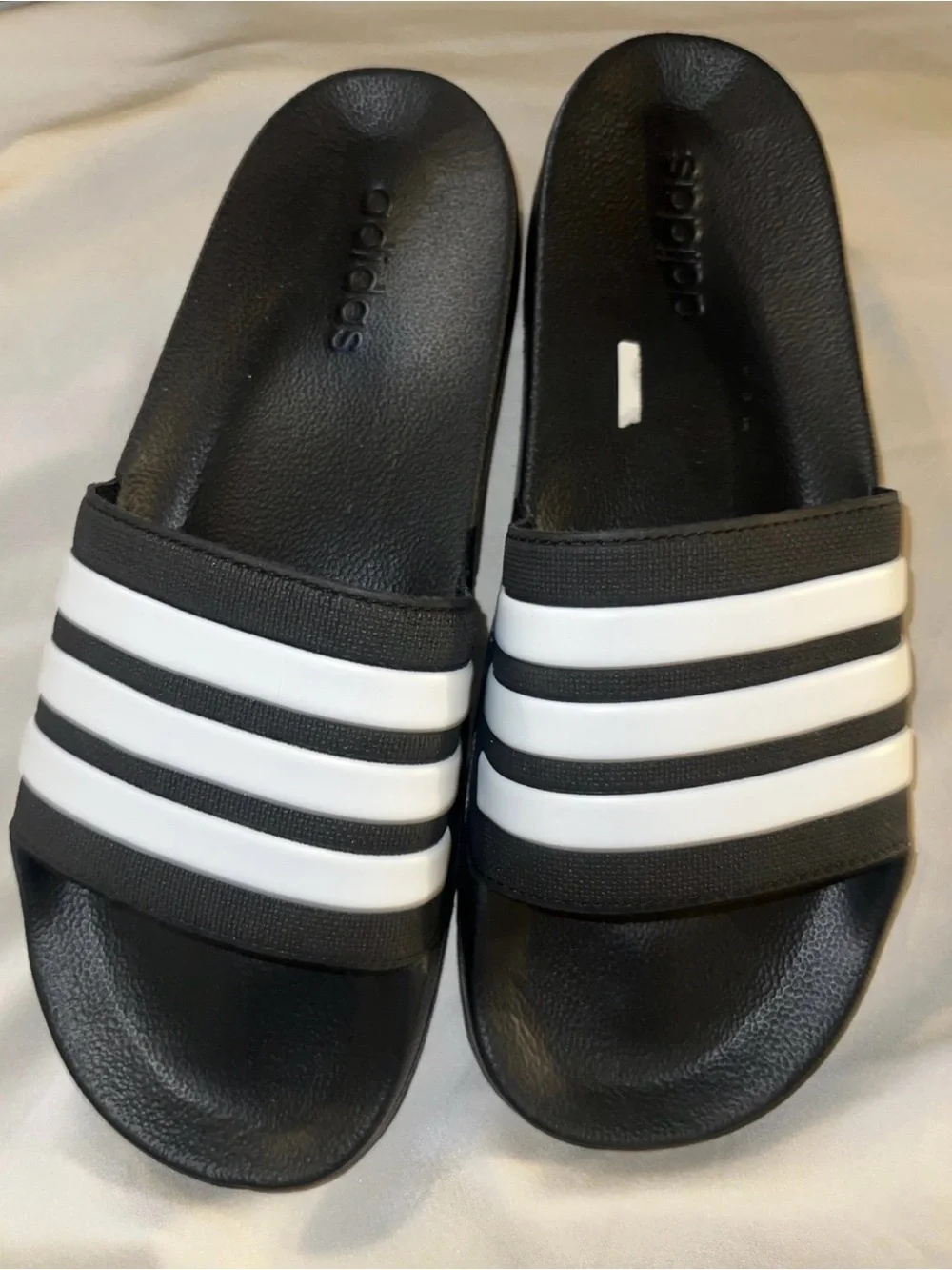 adidas Black and White Women's Slide Sandals